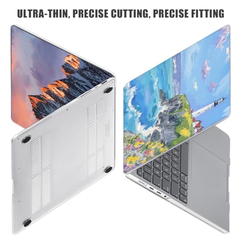 for with MacBook Pro 14 inch Case 2026-2021 M5 M4 M3 M2 M1 Pro/Max A3426 A3427 A3434 A3112 A3401 A2918 A2992 A2779 A2442, Hard Shell with Keyboard Cover+Protective Film, Beacon - color: Lighthouse