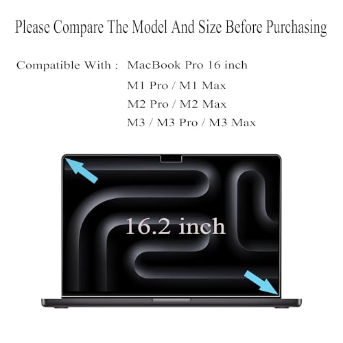 i-Tensodo 2 Pack Tempered Glass Screen Protector for MacBook Pro 16 inch (2021-2026, M5, M4, M3 Pro/Max, M2, M1 Chip), 9H, Scratch-resistant - size: Model:A2780 A2485