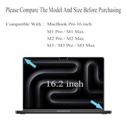 i-Tensodo 2 Pack Tempered Glass Screen Protector for MacBook Pro 16 inch (2021-2026, M5, M4, M3 Pro/Max, M2, M1 Chip), 9H, Scratch-resistant - size: Model:A2780 A2485