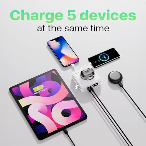 PWRMobile PWR Travel PRO 5-in-1 Power Bank with Case Included– 10,000mAh with Built-in Cables – 20W USB-C + 15W Wireless Charging – Compact Portable Charger for iPhone & Android- Black - color: Black with Gray Case