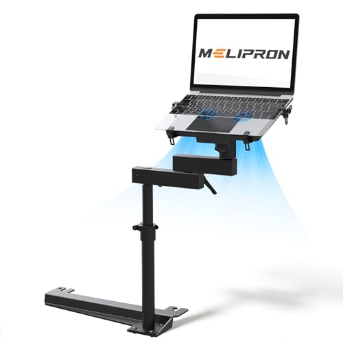 MELIPRON No-Drill Laptop Mount Fit for Mercedes Sprinter, ProMaster City | Heavy-Duty Mobile Office for Technicians and Fleets, Fit for ProMaster Vans & Dodge Charger, Cooling Fans, Dual Swing Arms