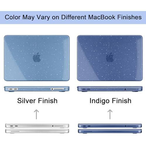 Batianda StarryMist Case for MacBook Neo 13 Inch 2026, Starry Indigo | 4-in-1 Bundle Subtle Glitter Mist Finish, Slim Lightweight Shell, Everyday Protection for MacBook Neo 13 Inch Model A3404 - color: Glitter‌ Indigo