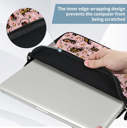 Messenger Bag Carrying Case Sleeve with Handle Accessory Pocket Fits Laptops/Notebook/ebooks/Kids tablet/ipad (11-13.3 inch, Flowers Cats) - color: Flowers Cats, size: 11-13.3 inch