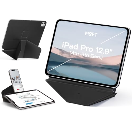 MOFT Dynamic Folio Tablet Stand for Desk Compatible with iPad Pro 12.9" (6th 2022 | 5th 2021 | 4th 2020), Slim Magnetic Tablet Holder Case with 20+ Viewing Angles, Jet Black - color: Jet Black, size: iPad Pro 12.9"(6th 2022/5th 2021/4th 2020)