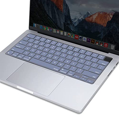 MOSISO Keyboard Cover Skin Compatible with MacBook Air 15 inch M3 M2 | A3114 A2941/Air 13.6 A3113 A2681/Pro 14/16 M4 M3 M2 M1, Lavender Gray - color: Lavender Gray