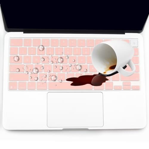 2 Pack Keyboard Cover for 2026 MacBook Neo 13" (Touch ID) & MacBook Pro 14"/16" M5-M1 Pro/Max, M5-M2 & MacBook Air 13"/15" M5-M1, Keyboard Protective Skin US Layout-Peachpink - color: Peachpink+TPU