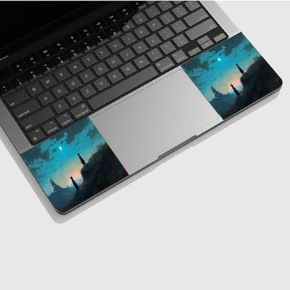 Universal Laptop Skin Sticker with 2 Wrist Pad Skins, Waterproof Scratch Resistant Vinyl Laptop Cover Decal, Cut to Fit for 11–15.6 Inch MacBook HP Dell Lenovo, Cats Watch Stars - color: Cats Watch Stars
