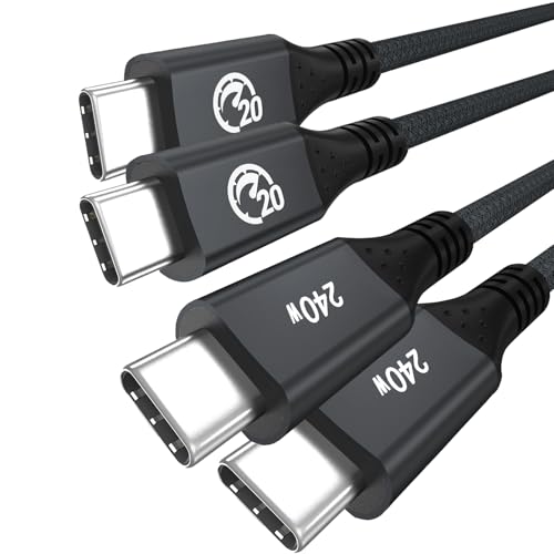 UseBean USB C 3.2 Gen 2 Cable 10ft [2 Pack], 240W USB C to USB C Cable, Type-C PD Fast Charging Cord, 20Gbps 4K Video for Thunderbolt 3/4 MacBook, iPhone 16 Pro Max, MacBook, iPad, Galaxy S24 - color: Black, size: 10FT