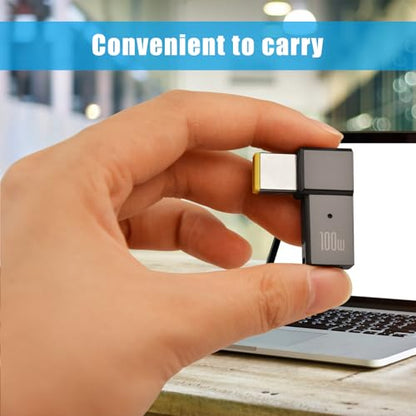 2Pcs USB C to Slim Tip Adapter, 100W 5A Laptop Charging Cable Adapter | with USB C Female Input to Slim Tip Rectangle, Zinc Alloy PD Charge Converter for Lenovo Laptops