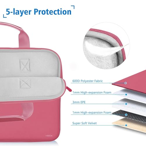 Hseok Laptop Sleeve 13.3-14 inch Case with Small Pouch, Neoprene Computer Bag Compatible with MacBook Neo/Pro 14 M5/M4/M3/M2/M1, Mac Air/Pro 13.3, XPS 14 and Most 13-14 inch Notebooks,Rose red - color: Rose red, size: 13"-14"