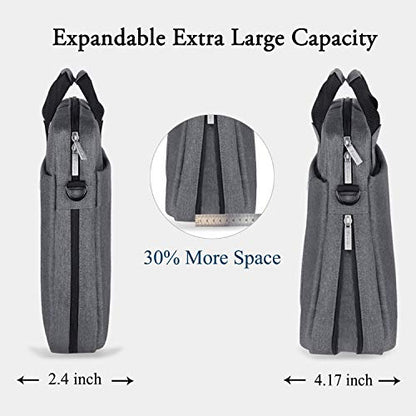 Voova 15.6-15 Inch Laptop Bag, Computer Bag, MacBook Bag, Gray | Expandable splash-proof laptop messenger bag with removable strap; fits notebooks, MacBook, HP, Dell, Lenovo and Asus - color: Gray, size: 14-15.6 Inch