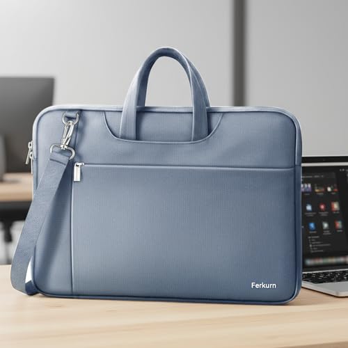 Ferkurn Laptop Case Bag Women Men Computer Sleeve with Shoulder Compatible with HP/Inspiron/Thinkpad/Vivobook/MSI/Surface, 17.3 inch, Light Grey - color: Light Grey, size: 17.3 inch