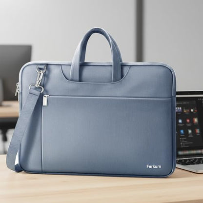 Ferkurn Laptop Case Bag Women Men Computer Sleeve with Shoulder Compatible with HP/Inspiron/Thinkpad/Vivobook/MSI/Surface, 17.3 inch, Light Grey - color: Light Grey, size: 17.3 inch