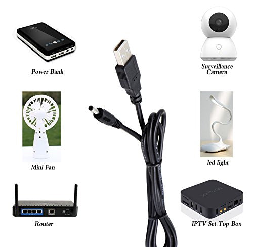 USB 2.0 A Male to DC 3.5x1.35mm Male Adapter Cable 5 Volt DC Barrel Power Jack Charging Cable for Tablet, Electronic Dog, Access Control Attendance (1M/3.3ft, DC 3.5x1.35mm)(2packs) - color: 1M DC 3.5x1.35mm