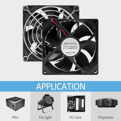 90mm 92mm Small 12V DC Computer PC 2Wire 3pin Cooling Fan 2000RPM 2-Pack | 2Wire 3Pin Long Service Life for GPU Hard Drive Coolers Stereo Receivers Caravan Refrigerator Cooling - size: 90x25mm