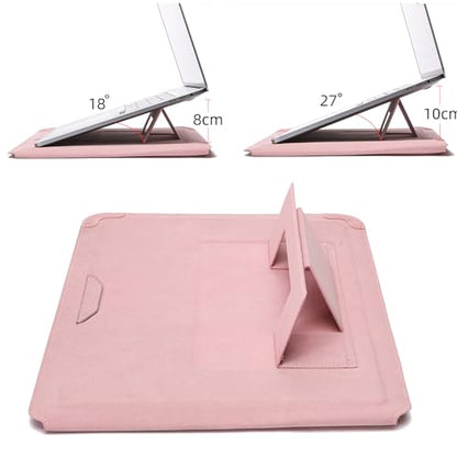 16 Inch Multifunctional Laptop Sleeve Case with Stand Soft Slim Cover for MacBook Pro/Air/ThinkPad X1/Dell XPS/Lenovo Yoga/HP Pavilion/ASUS Zenbook/LG gram/Chromebook 15" 15.3" 15.6" - color: Matte Pink, size: 15-16 Inch