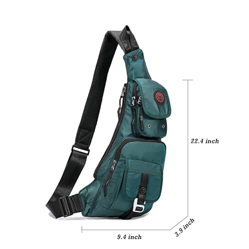 NICGID Sling Bag Chest Shoulder Backpack Crossbody Bags Casual Daypack for Men Women - color: Dark Green-2