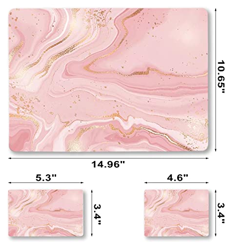15.6 inch Laptop Notebook Skin Sticker Universal Soft Art Cover Decal Fits 12 13 13.3 14 15 15.4 15.6 inch Laptop Protector,Easy to Apply, Reusable, Pink Gold Marble - color: Pink Gold Marble