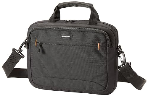Amazon Basics 11.6 inch Laptop Bag with Shoulder Strap and Handle, Briefcase with Large Capacity Compartments for Tablets and Accessories, Black, 12-Pack - size: 11.6 Inch (Pack of 12), style: 1-pack