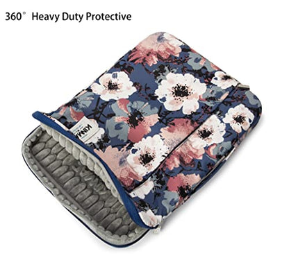 Kinmac 360° Heavy Duty Protective Laptop Sleeve Case Bag Cover with Handle for MacBook Air 13 inch,iPad Pro 13 inch and 13.3 inch HP,Dell,Lenovo,Asus,Acer Laptop (Camellia) - color: Camellia, size: 12 inch-13.3 inch