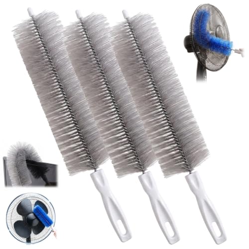 Bendable Microfiber Head, Fan Cleaning Brush Bendable Duster (Gray 3pc) | Reusable and Washable,Suitable for Cleaning Vents,Ceilings,Blinds,Furniture and Hard-to-Reach Areas - color: Gray 3pc