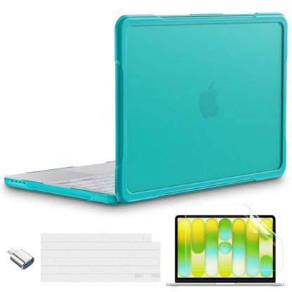 Batianda Ultimate Rugged Case for MacBook Neo 13 Inch 2026, Light Blue | Fits Model A3404, Shock-Absorbing TPU Bumper, Carbon Fiber Side Texture, Matte Rugged Shockproof Hybrid Protective Shell - color: Light Blue