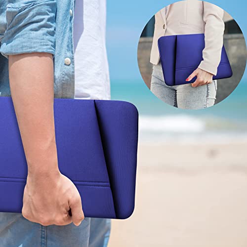 TEDNETGO 15.6 Inch Laptop Sleeve, Durable Neoprene Case with Pockets, Protective Carrying Bag for Dell, Lenovo, Asus, Blue - color: Blue, size: 15.6 Inch
