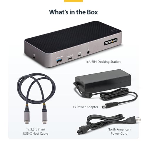 StarTech Universal USB-C Triple 4K Dock, MacBook Pro Air & Windows, HDMI DP | Windows macOS ChromeOS Ubuntu, Intel Apple Silicon AMD Snapdragon X, Single USB-C port, 100W laptop charging