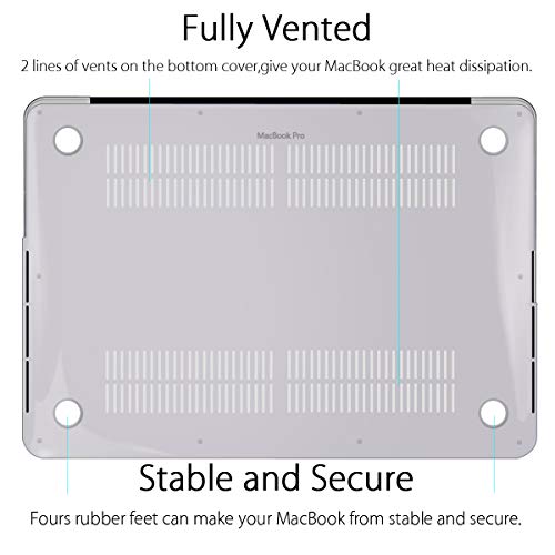 UESWILL Glossy See Through Crystal Clear Hard Shell Case Cover Compatible with MacBook Pro (Retina, 13 inch, Early 2015/2014/2013/Late 2012), Model A1502/A1425, No USB-C, No CD-ROM, Clear - color: Crystal Clear, size: MacBook Pro 13" Retina A1502/A1425