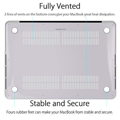 UESWILL Glossy See Through Crystal Clear Hard Shell Case Cover Compatible with MacBook Pro (Retina, 13 inch, Early 2015/2014/2013/Late 2012), Model A1502/A1425, No USB-C, No CD-ROM, Clear - color: Crystal Clear, size: MacBook Pro 13" Retina A1502/A1425