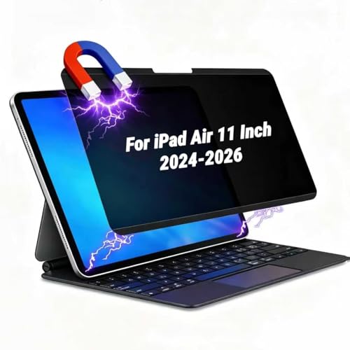 Magnetic Privacy Screen Protector for iPad Air 11 Inch (2024-2026, M2/M3/M4)，Removable & Reusable Anti Glare Anti Blue Light Privacy Shield, Data Confidentiality Shield - size: iPad Air 11 Inch 2024
