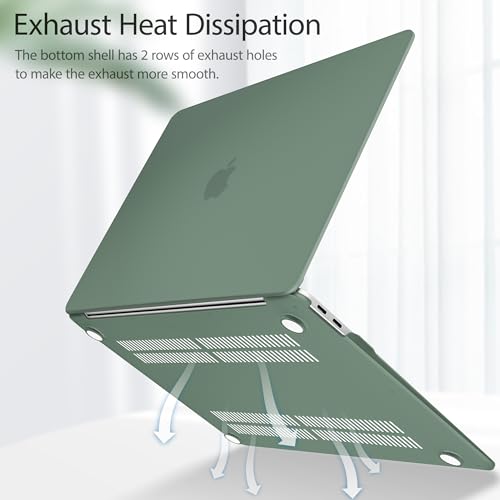 May Chen Compatible with New MacBook Air 13 inch Case 2021 2020 2019 2018 Release Model: M1 A2337 A2179 A1932, Plastic Hard Shell Case for MacBook Air 13 inch with Retina Display Fits Touch ID, Green - color: Green