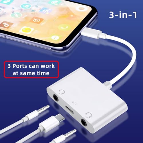 Chenyang 3 in 1 USB C to 2 3.5mm Audio AUX & MIC Sound Card Adapter with PD 15W Charge for Laptop Tablet Phone - style: 3.5mm 3-in-1