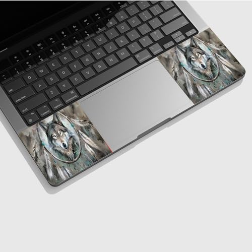 Universal Laptop Skin Sticker with 2 Wrist Pad Skins, Waterproof Scratch Resistant Vinyl Laptop Cover Decal, Cut to Fit for 11–15.6 Inch MacBook HP Dell Lenovo, Dream Wolf - color: Dream Wolf