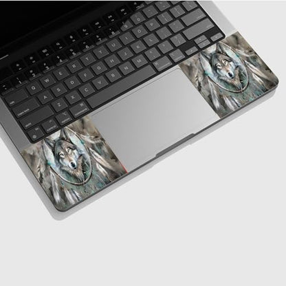 Universal Laptop Skin Sticker with 2 Wrist Pad Skins, Waterproof Scratch Resistant Vinyl Laptop Cover Decal, Cut to Fit for 11–15.6 Inch MacBook HP Dell Lenovo, Dream Wolf - color: Dream Wolf