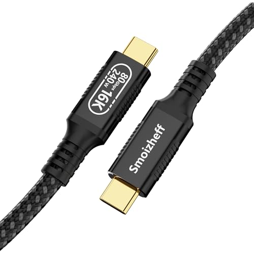 0.5m USB-C to USB-C Cable 80Gbps 240W PD 3.1, USB4 v2.0 Data Charging Cable with 16K@60Hz Video Output, Compatible with Thunderbolt 4/3, for Laptops, Monitors, SSDs, 1.6FT - size: 1.65ft/0.5m