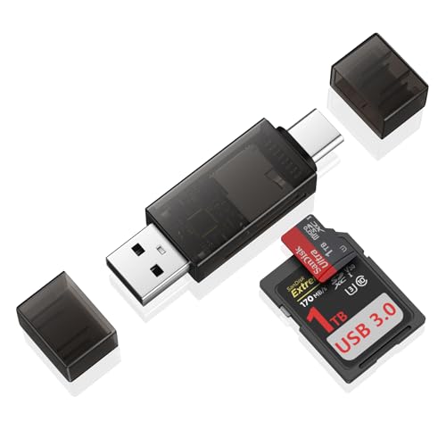 SD Card Reader USB C, Dual Slots USB 3.0 Type C to Micro SD Card Adapter | Memory Card Reader for MicroSD,SDHC,SDXC,for iPhone 17 16,Laptop,PC,MacBook Pro/Air,iPad Pro,Android Samsung S26 S25 A17