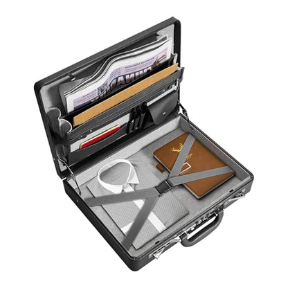Briefcases For Men - Anti-Theft Longwave Lock&16 Inch Laptop Compartment | Waterproof Faux Leather, Brief Cases with Multi File Organizer, Office&Travel ，Gift For Man (Black) - color: Yi-Black