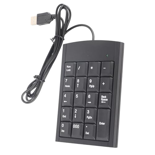 SUNGOOYUE Number Pad Mini USB Numeric Keypad, Portable Ultra Thin 19 Keys Plug and Play Keyboard for Laptop Desktop Computer