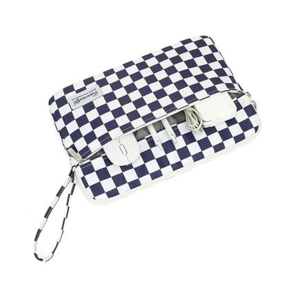 Canvaslife Laptop Sleeve Case Cover with Pocket for MacBook Pro 14 inch and 14 inch-14.4 inch HP, Lenovo, Dell, ASUS, Acer Notebook Computer (Deep Blue Checker) - color: Deep Blue Checker, size: 14 inch / 14.0 inch
