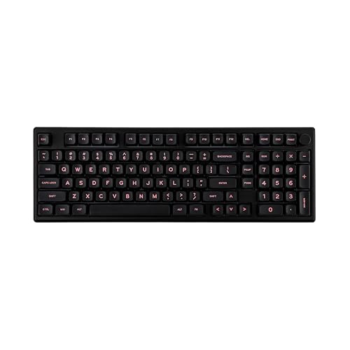EPOMAKER Galaxy100 QMK/VIA Wireless Gaming Keyboard, Aluminum Shell, BT/2.4Ghz/USB-C, Pre-Lubed Hot-Swappable Linear Switches, NKRO, RGB Backlit (Black, Wisteria Linear Switch) - color: Black, size: Wisteria Linear Switch