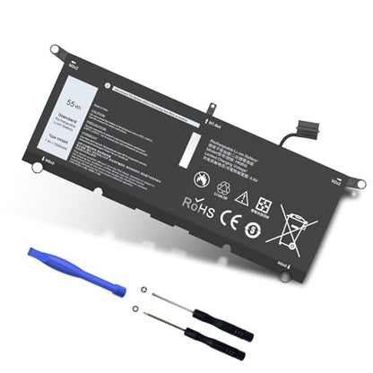 Upgraded 55Wh DXGH8 HK6N5 Battery for Dell XPS 13 7390 9370 9380 | Fit for Inspiron 13 7390 7391 2-in-1 7490 5390 5391 Latitude 3301 Vostro 5390 Series, and More - size: 10.13*3.88*0.18inch HK6N5