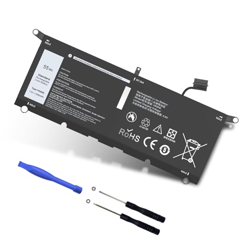 Upgraded 55Wh DXGH8 HK6N5 Battery for Dell XPS 13 7390 9370 9380 | Fit for Inspiron 13 7390 7391 2-in-1 7490 5390 5391 Latitude 3301 Vostro 5390 Series, and More - size: 10.13*3.88*0.18inch HK6N5
