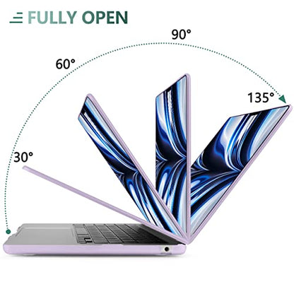 DONGKE Compatible with MacBook Air 13 inch Case M5 M4 M3 M2 2026 2025 2024-2022 A3449 A3240 A3113 A2681, Plastic Hard Shell & Keyboard Cover for MacBook Air 13.6 inch, Matte Purple - color: Matte Purple