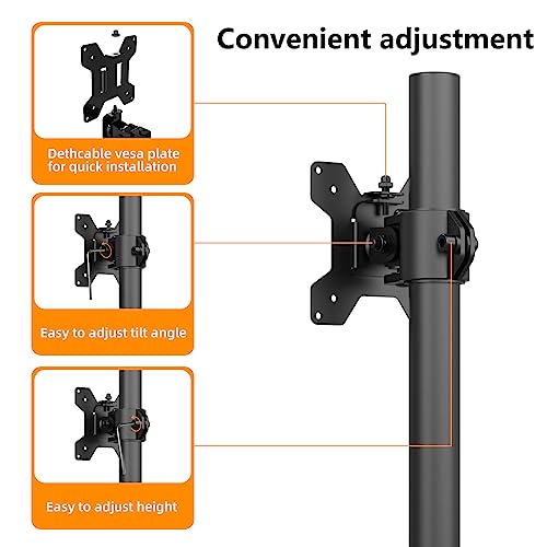 PHOLITEN Monitor Mount for Most 13-32" Computer Screens up to 20lbs,Adjustable Single Desk Monitor Stand with Tilt Swivel Rotation, VESA 75x75mm/100x100mm | Adjustable Single Desk Stand, Tilt Swivel Rotation, VESA 75x75/100x100mm - size: 15.75in, style: 1