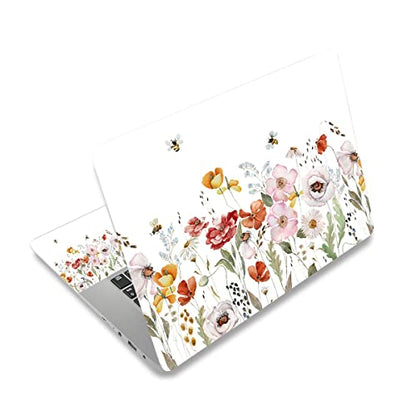 RICHEN Laptop Notebook Skin Sticker Cover Decal, 12 13 13.3 14 15 15.4 15.6 inch Laptop Vinyl Skin Sticker Cover Art Protector Notebook PC (Flowers and Bees) - color: Flowers and Bees