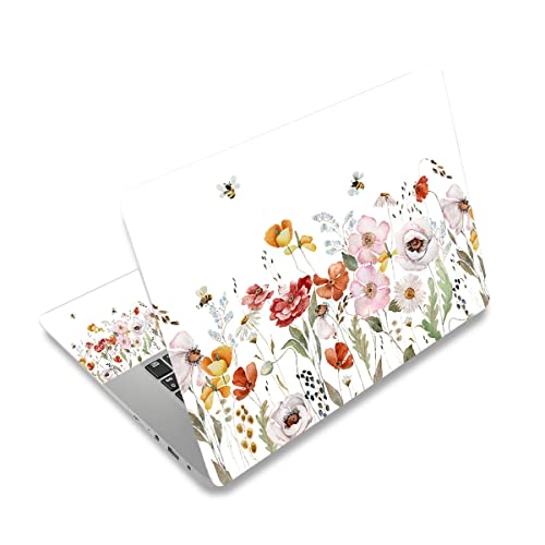 RICHEN Laptop Notebook Skin Sticker Cover Decal, 12 13 13.3 14 15 15.4 15.6 inch Laptop Vinyl Skin Sticker Cover Art Protector Notebook PC (Flowers and Bees) - color: Flowers and Bees