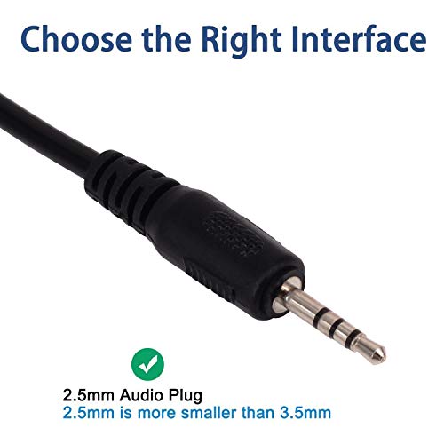 USB to 2.5mm Charger Cord, [2 Pack] 0.2m 2.5mm Male Jack Plug to USB 2.0 Male Data Extender Aux Audio Charging Cable Adapter (USB to 2.5mm) - color: USB to 2.5mm