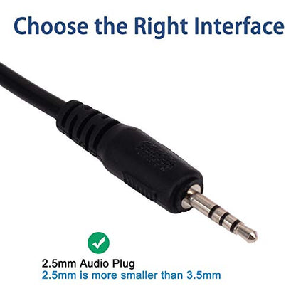 USB to 2.5mm Charger Cord, [2 Pack] 0.2m 2.5mm Male Jack Plug to USB 2.0 Male Data Extender Aux Audio Charging Cable Adapter (USB to 2.5mm) - color: USB to 2.5mm