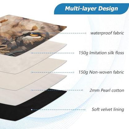 Lion Art 13” Quilted Laptop Sleeve Case Soft Notebook Protector Bag Computer Carrying Case - color: lion art, size: Medium